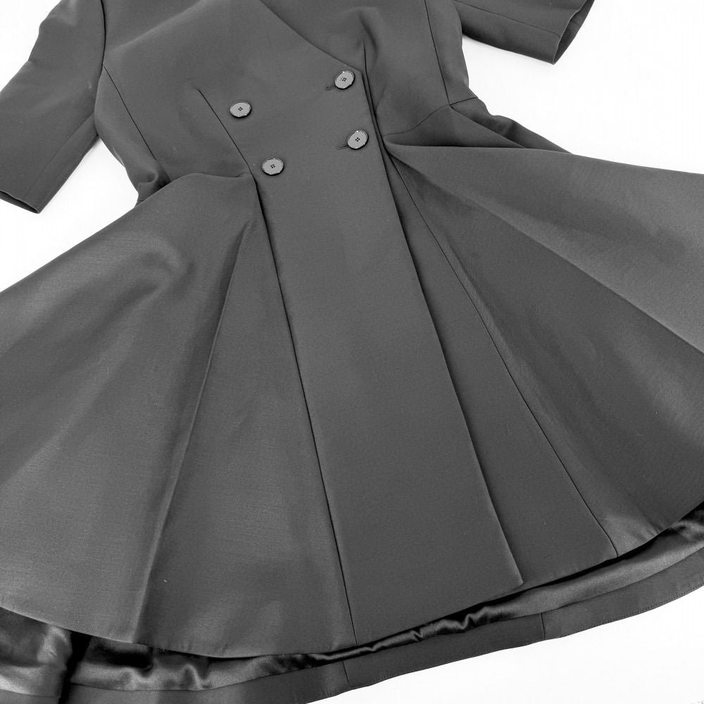 Dior Dio Dress Flaredress Double Breasted Short Sleeve 40 Black Nylon Polyuretha — view 6