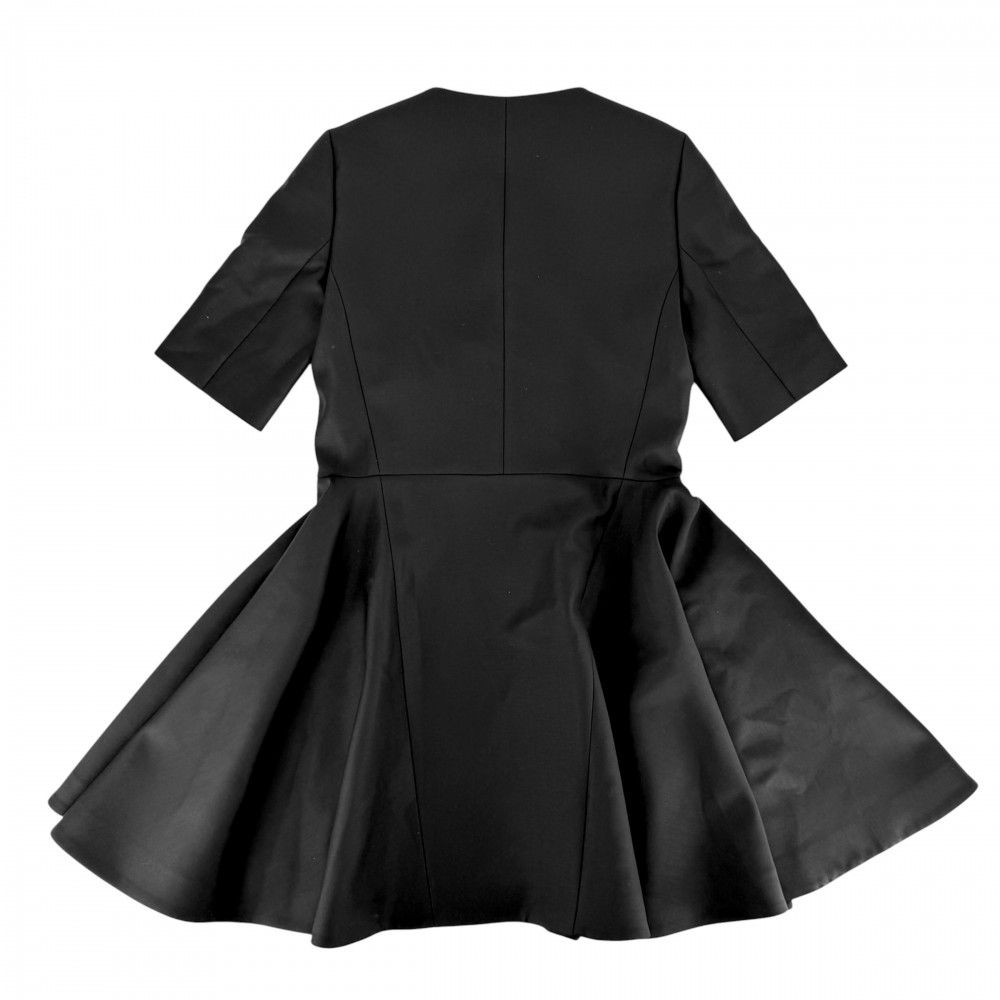 Dior Dio Dress Flaredress Double Breasted Short Sleeve 40 Black Nylon Polyuretha — view 2