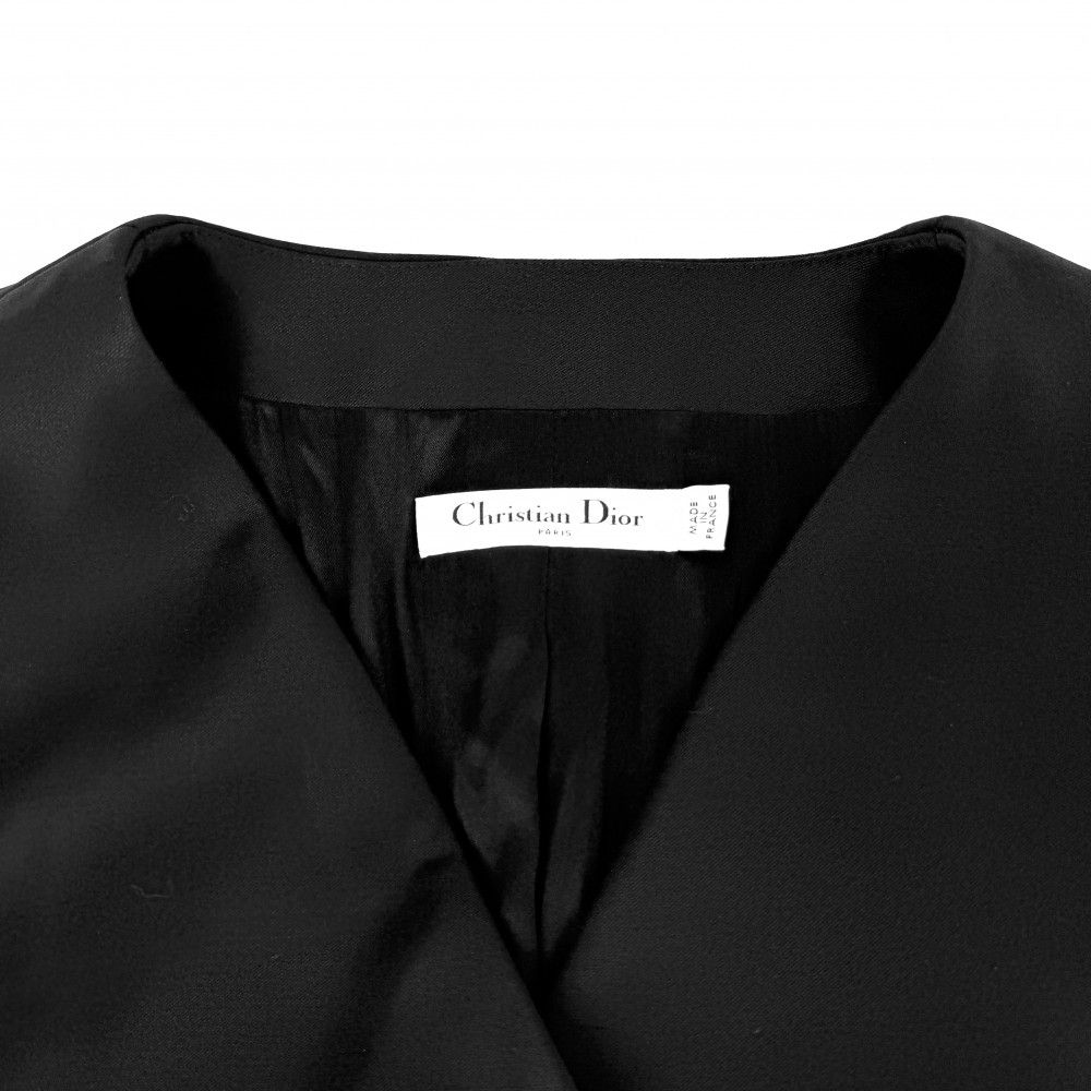 Dior Dio Dress Flaredress Double Breasted Short Sleeve 40 Black Nylon Polyuretha — view 4