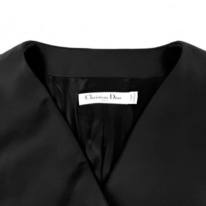 Dior Dio Dress Flaredress Double Breasted Short Sleeve 40 Black Nylon Polyuretha — view 4