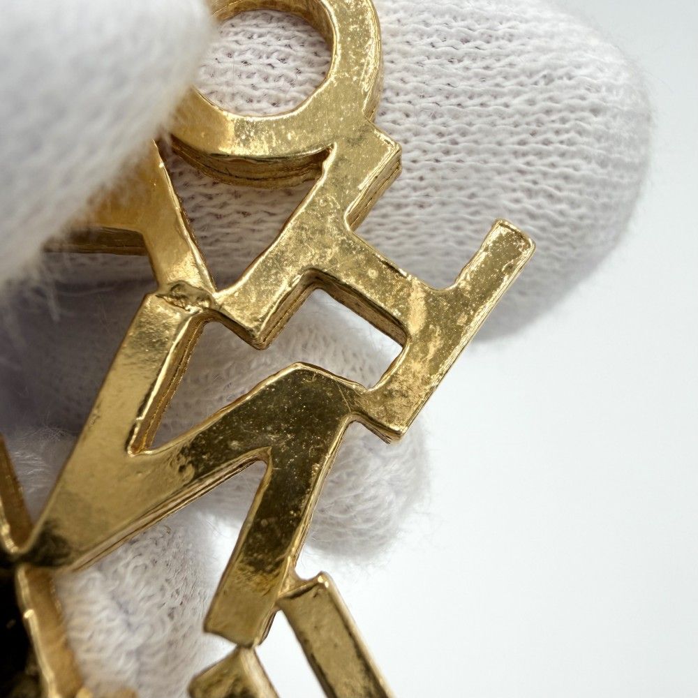 Chanel Earrings Swing Logo Gold Plated — view 5