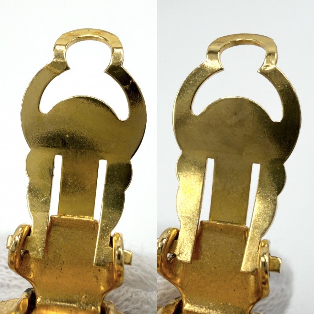 Chanel Earrings Swing Logo Gold Plated — view 3