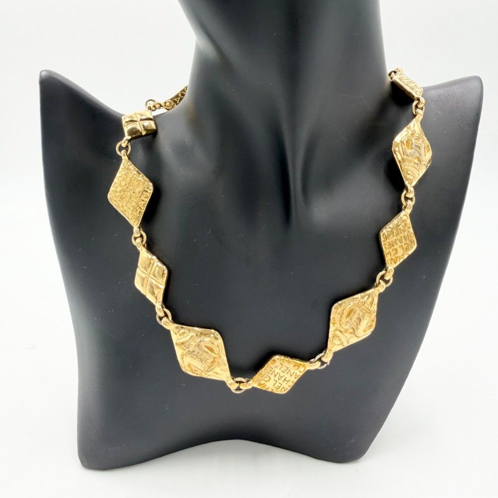 Chanel Necklace Logo Mademoiselle Vintage Gold Plated — view 3