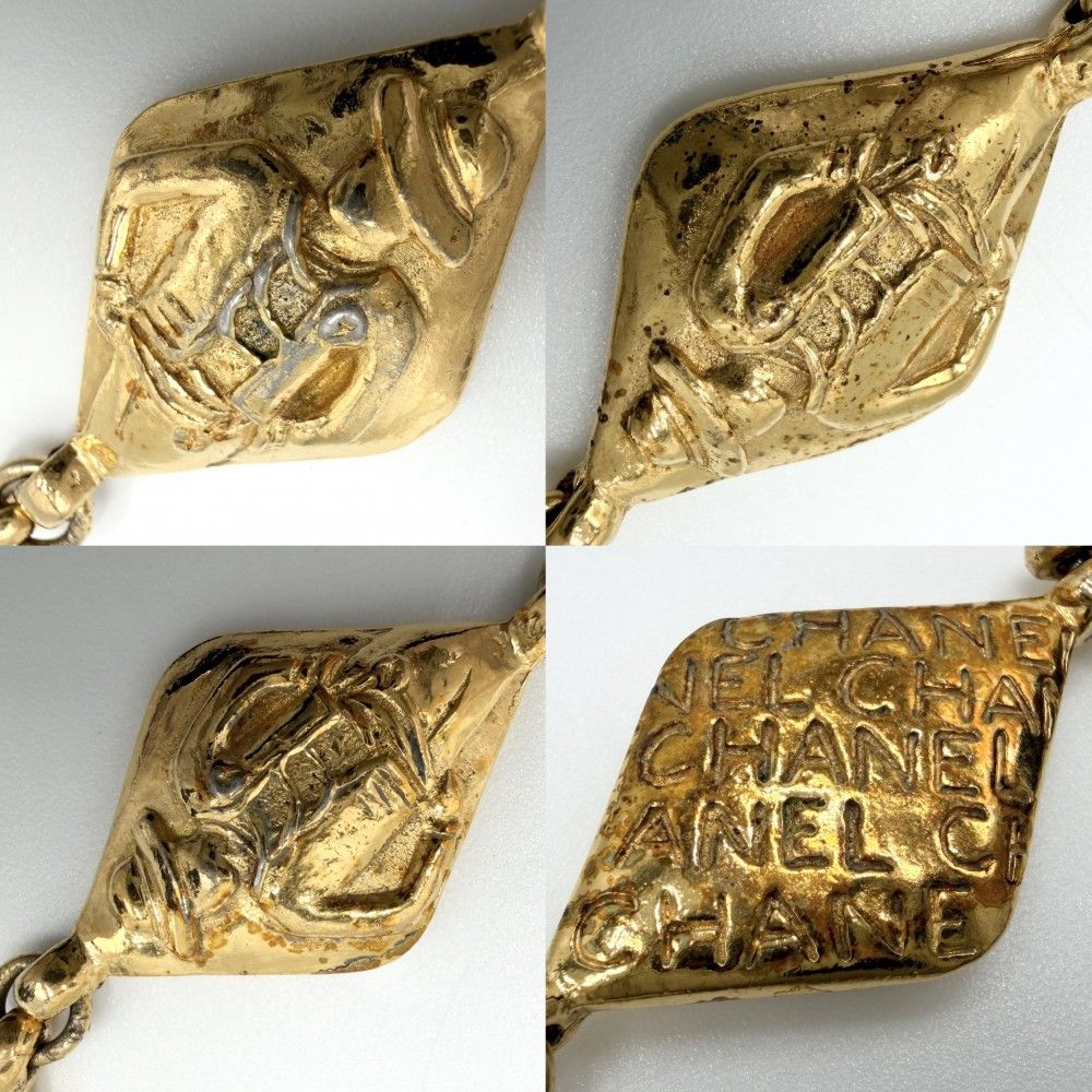 Chanel Necklace Logo Mademoiselle Vintage Gold Plated — view 5