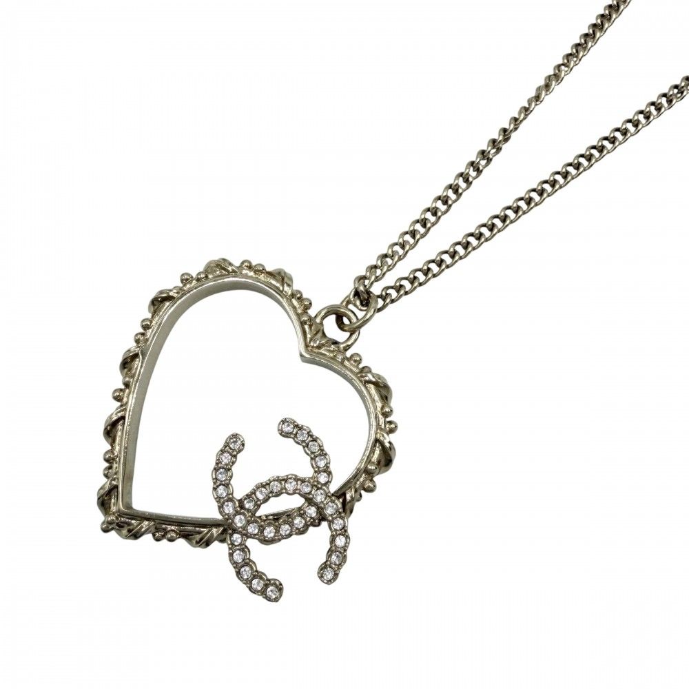 Chanel Necklace CC Logo Heart Pendant Star Chain Rhinestone Gold
