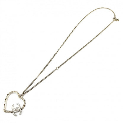Chanel Necklace CC Logo Heart Pendant Star Chain Rhinestone Gold — view 5