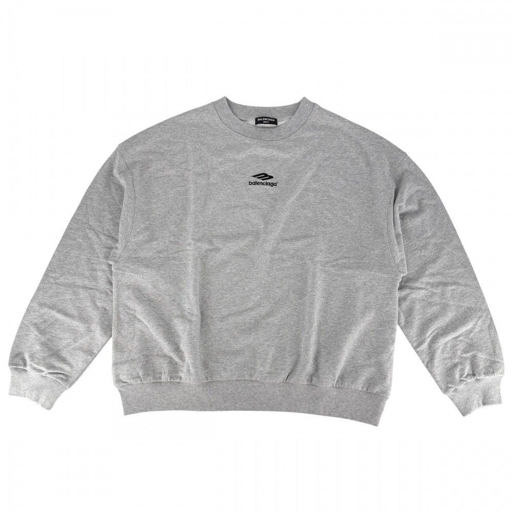 Balenciaga Sweatshirt Sports Icon Embroidery Top Oversize L Gray Cotton Spring