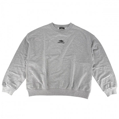Balenciaga Sweatshirt Sports Icon Embroidery Top Oversize L Gray Cotton Spring