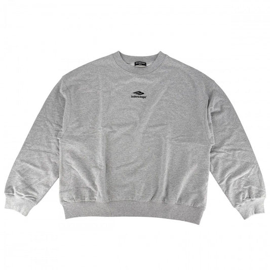 Balenciaga Sweatshirt Sports Icon Embroidery Top Oversize L Gray Cotton Spring