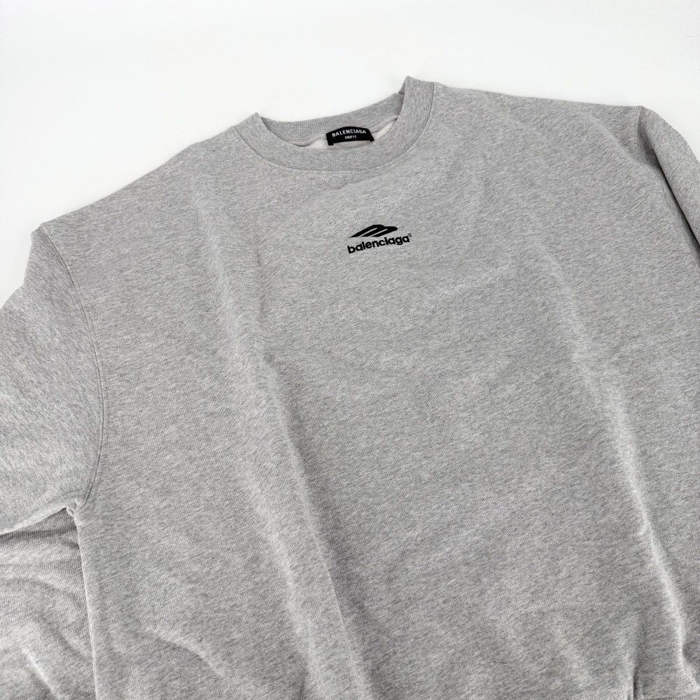 Balenciaga Sweatshirt Sports Icon Embroidery Top Oversize L Gray Cotton Spring — view 6
