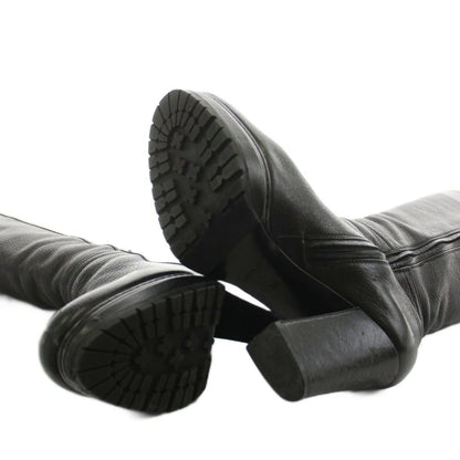 Prada Sport Long Boots Heels Leather 36 Black — view 5