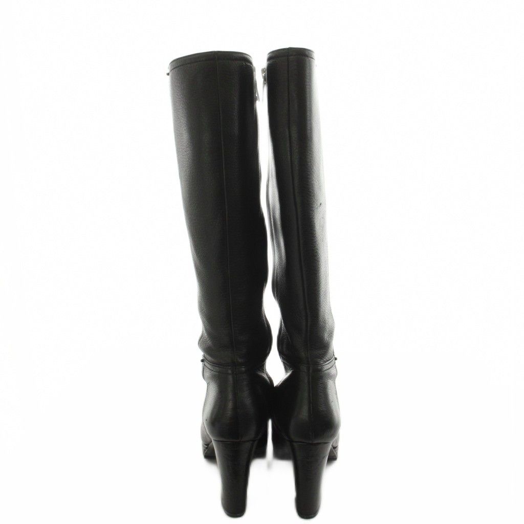 Prada Sport Long Boots Heels Leather 36 Black — view 3