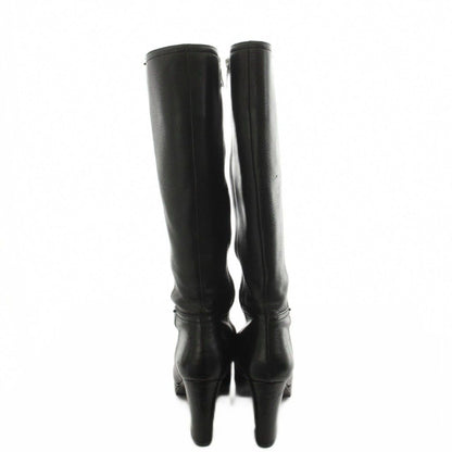 Prada Sport Long Boots Heels Leather 36 Black — view 3