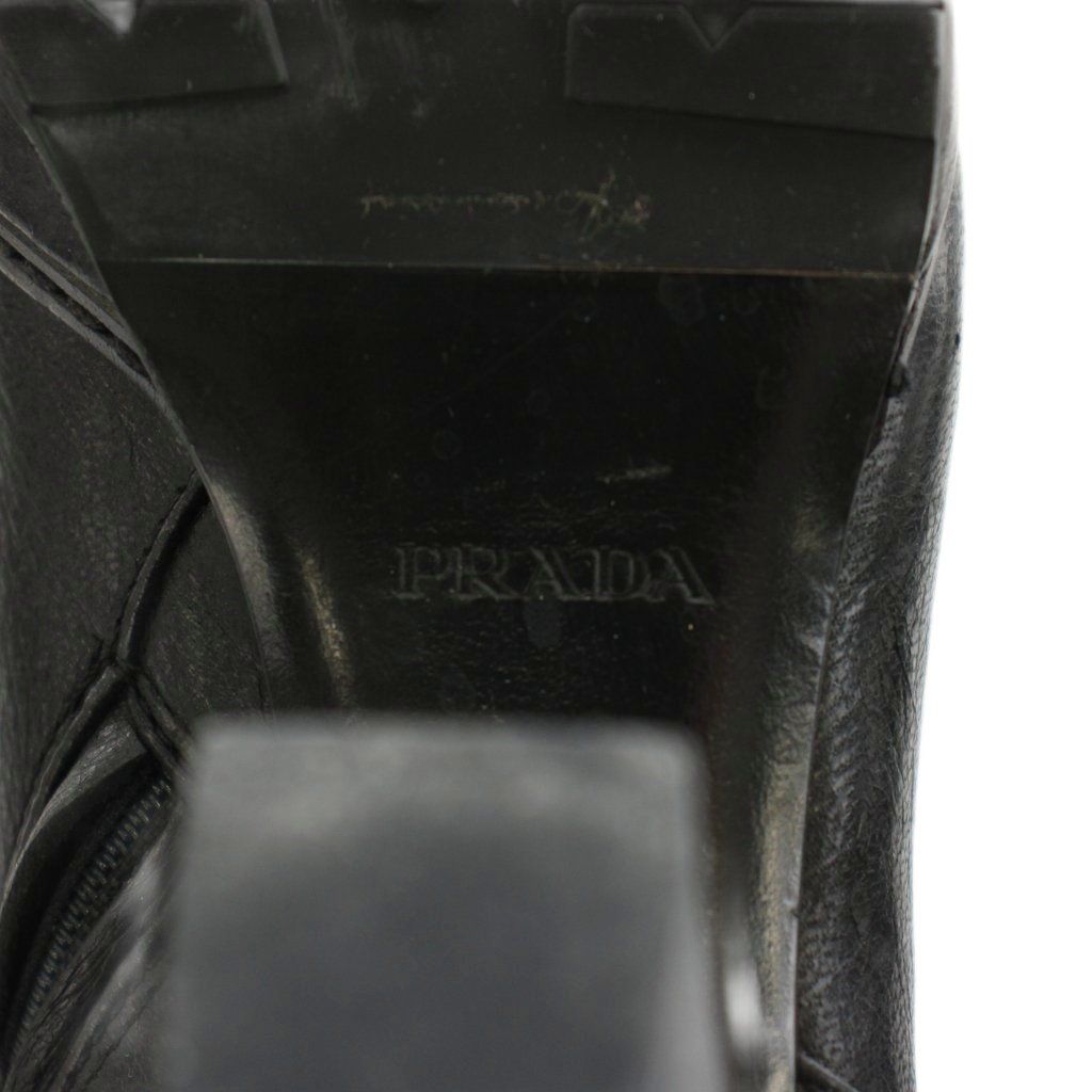 Prada Sport Long Boots Heels Leather 36 Black — view 4