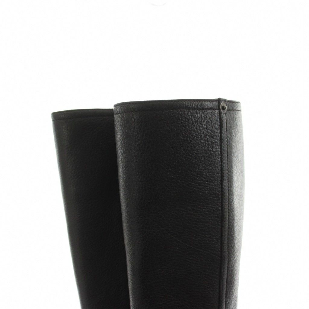 Prada Sport Long Boots Heels Leather 36 Black — view 7