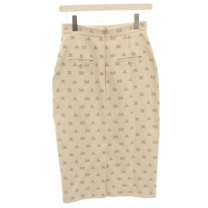 Max Mara Tight Skirt Knee Length All Over Pattern Logo Embroidery 38 Light — view 2