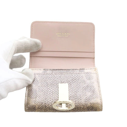 Bvlgari Calungskin Metallic Wallet Bifold Brown — view 7