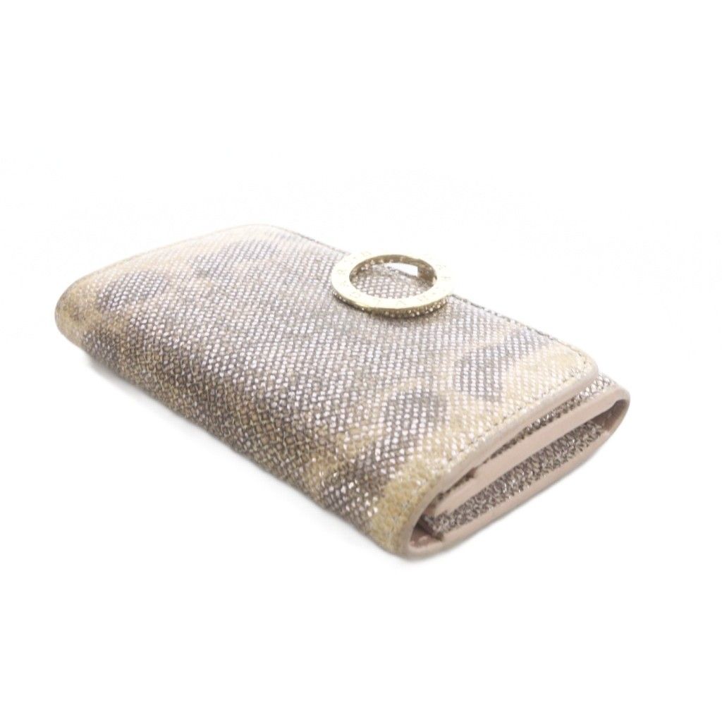 Bvlgari Calungskin Metallic Wallet Bifold Brown — view 5