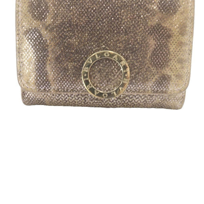 Bvlgari Calungskin Metallic Wallet Bifold Brown — view 4