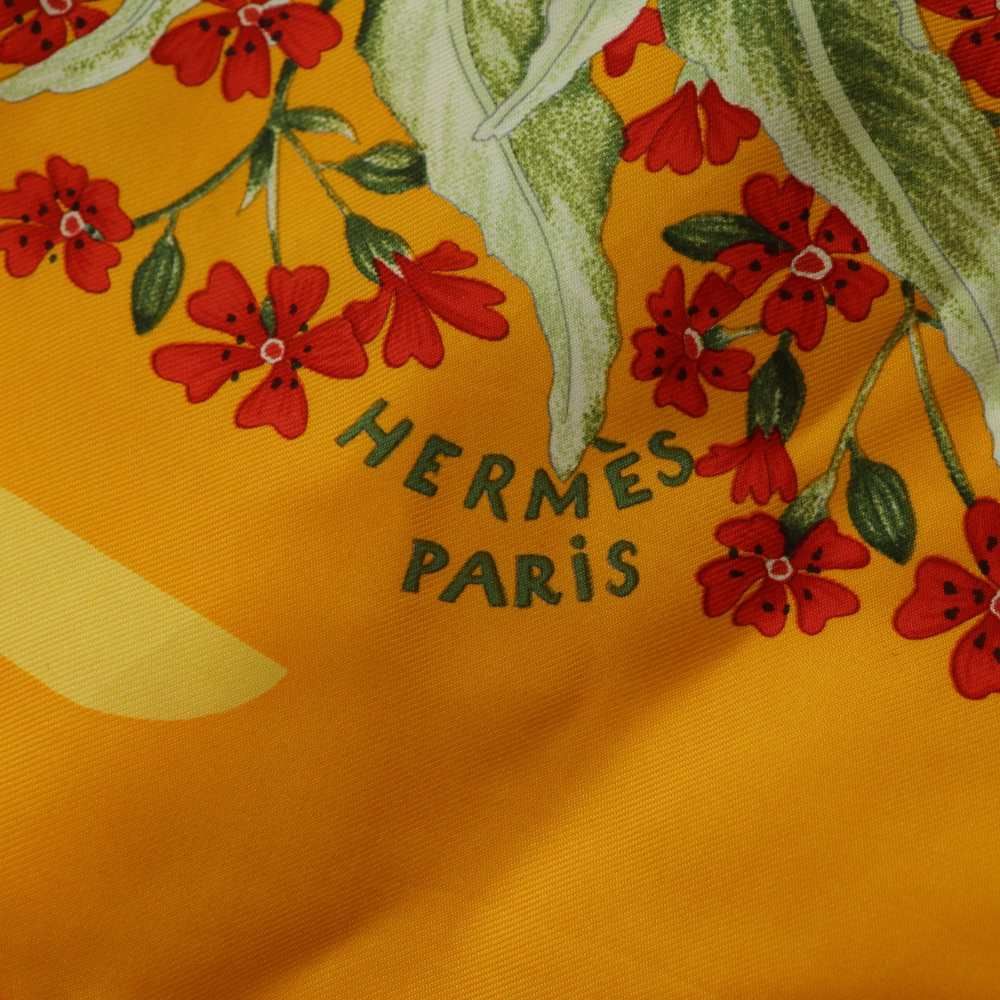 Hermes la Prairie Grassland Carre 90 Scarf Silk Multi Color Orange Green SS — view 6