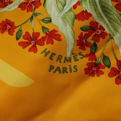 Hermes la Prairie Grassland Carre 90 Scarf Silk Multi Color Orange Green SS — view 6