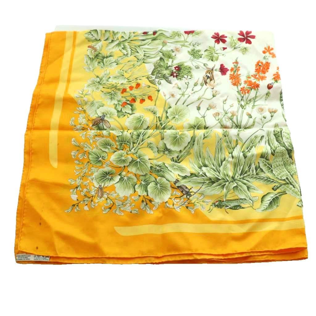 Hermes la Prairie Grassland Carre 90 Scarf Silk Multi Color Orange Green SS — view 2