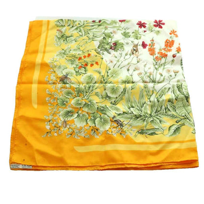 Hermes la Prairie Grassland Carre 90 Scarf Silk Multi Color Orange Green SS — view 2