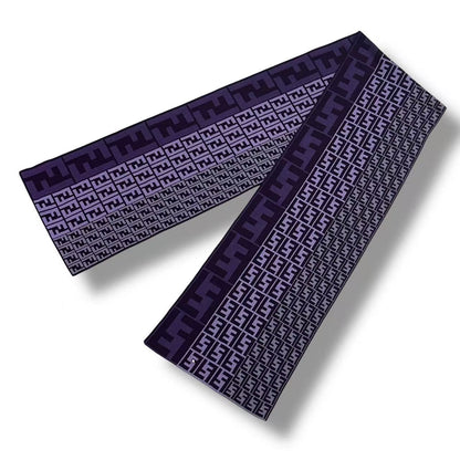 Fendi Scarf Zucca Pattern FF Logo Wool Purple — view 3