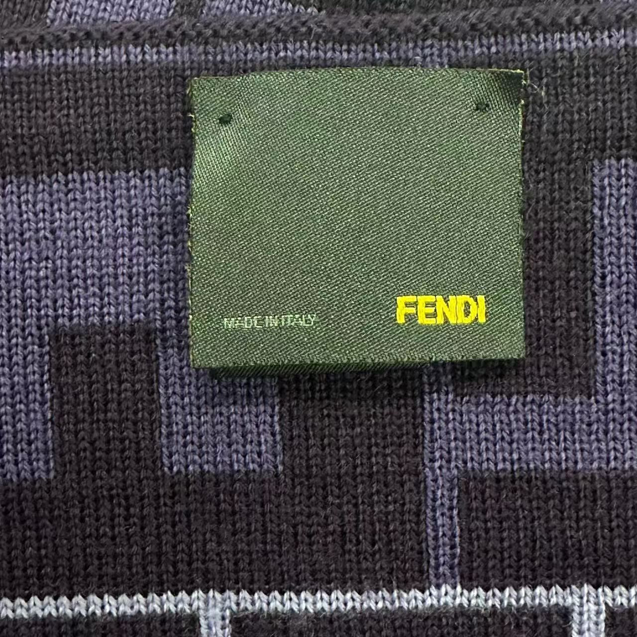 Fendi Scarf Zucca Pattern FF Logo Wool Purple — view 6