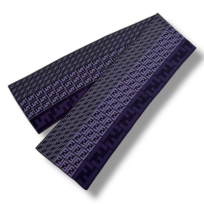 Fendi Scarf Zucca Pattern FF Logo Wool Purple — view 2
