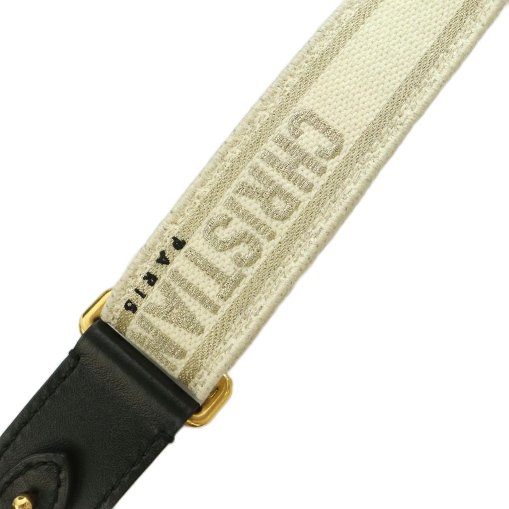 Dior Shoulder Strap Canvas Logo Embroidery Ivory — view 4