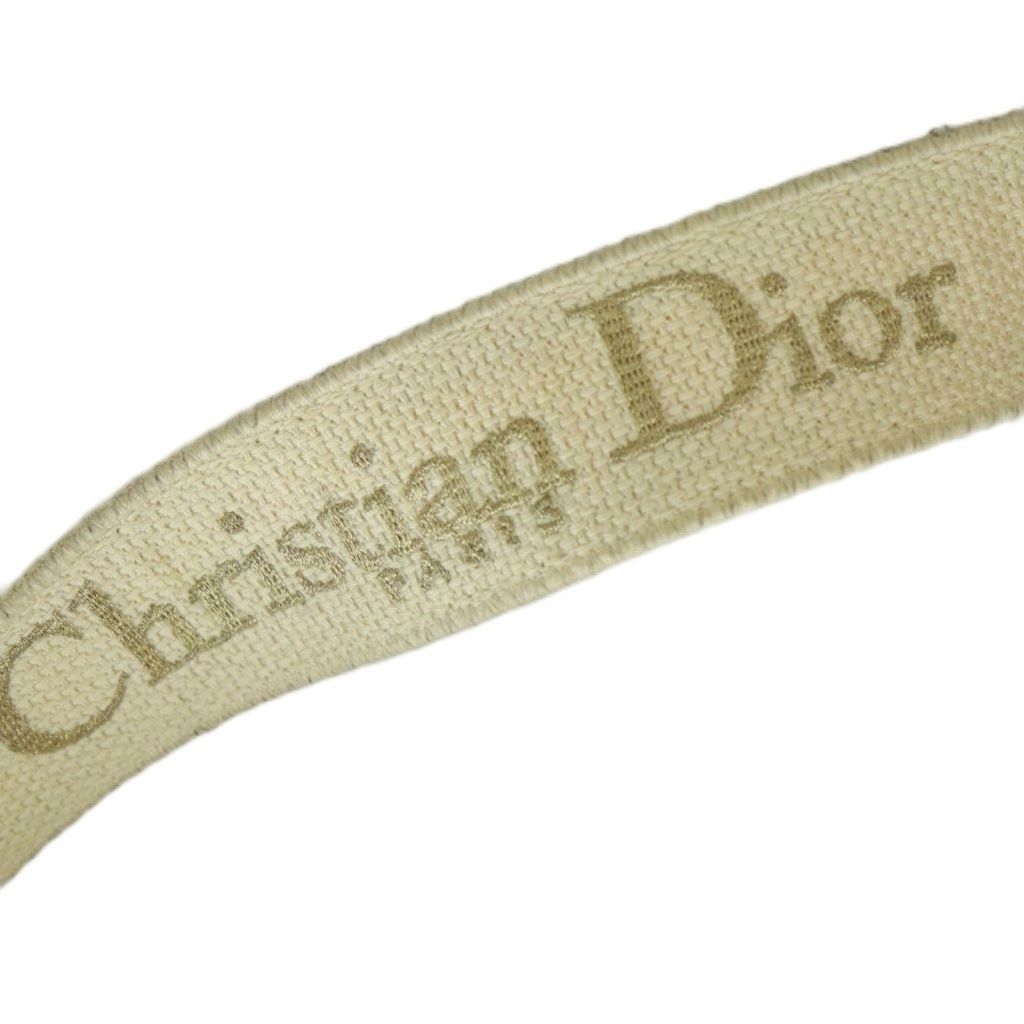 Dior Shoulder Strap Canvas Logo Embroidery Ivory — view 7