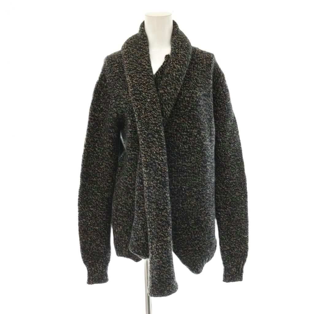 Bottega Veneta Shawl Cashmere Wool Pullover Knit Sweater Long Sleeve 44 Black