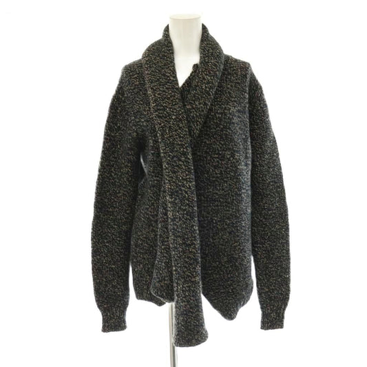 Bottega Veneta Shawl Cashmere Wool Pullover Knit Sweater Long Sleeve 44 Black