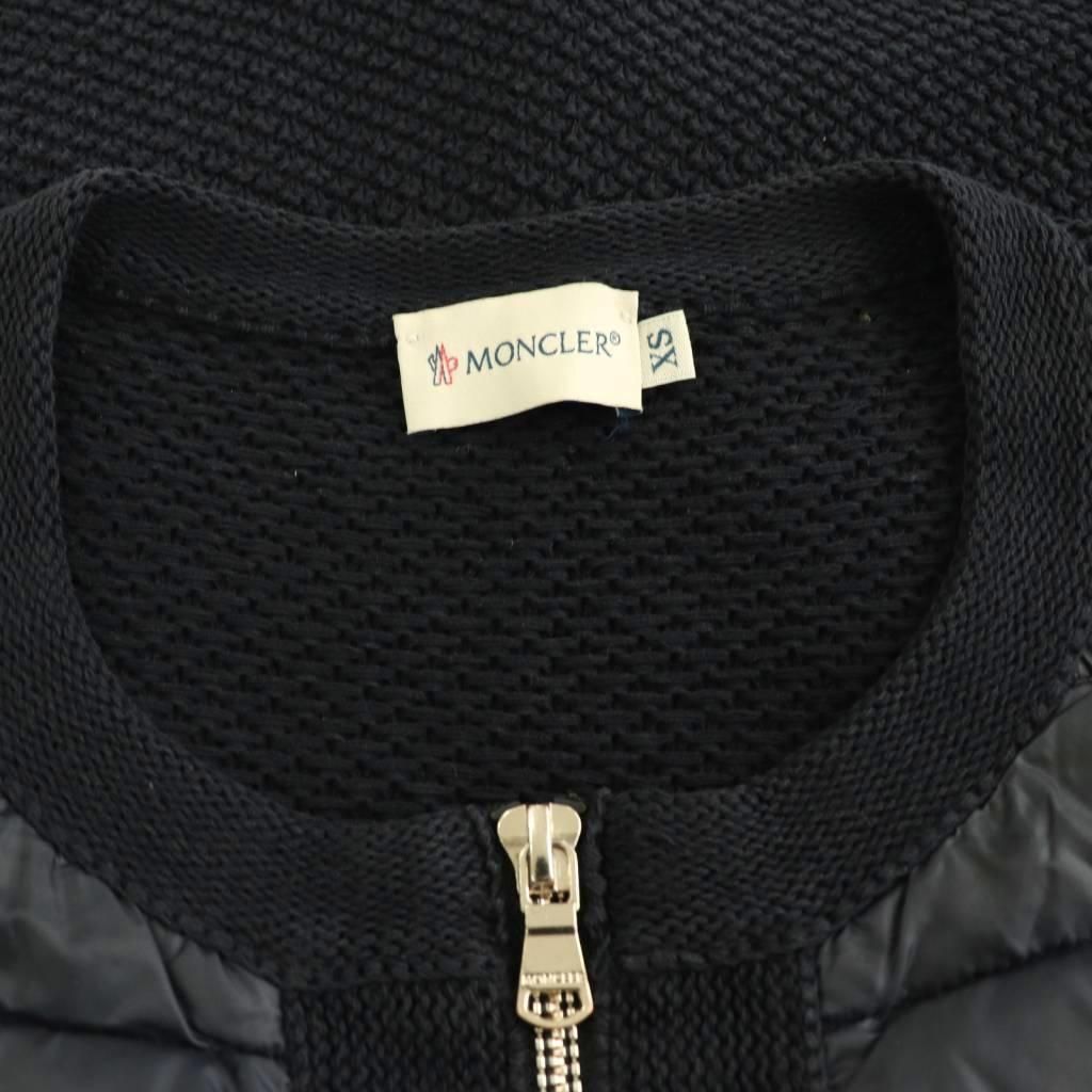 Moncler Maglione Tricot Contrast Down Jacket Knit XS Navy ES — view 7