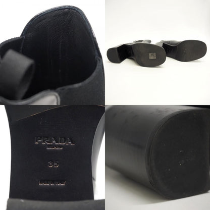 Prada Side Gore Boots Leather Black — view 8