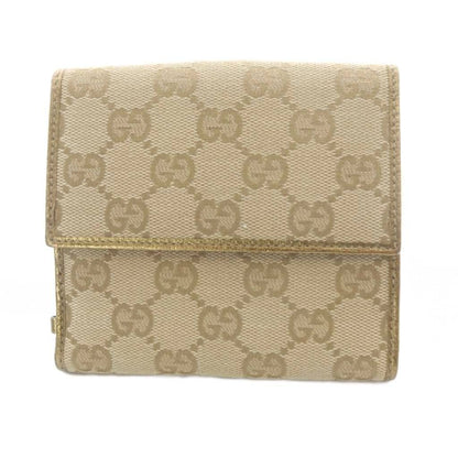 Gucci GG Canvas Bifold Wallet Gold Color Brown — view 2