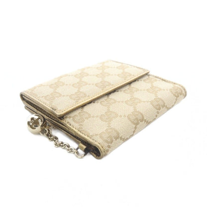 Gucci GG Canvas Bifold Wallet Gold Color Brown — view 5