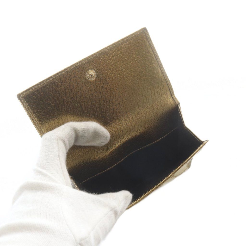 Gucci GG Canvas Bifold Wallet Gold Color Brown — view 6