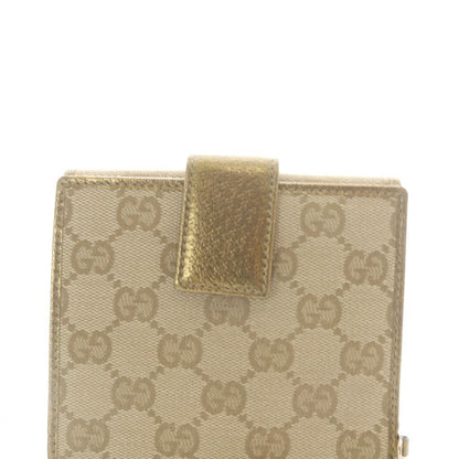 Gucci GG Canvas Bifold Wallet Gold Color Brown — view 4