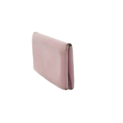 Hermes Calvi Duo Coin Purse Bifold Leather Pink — view 3