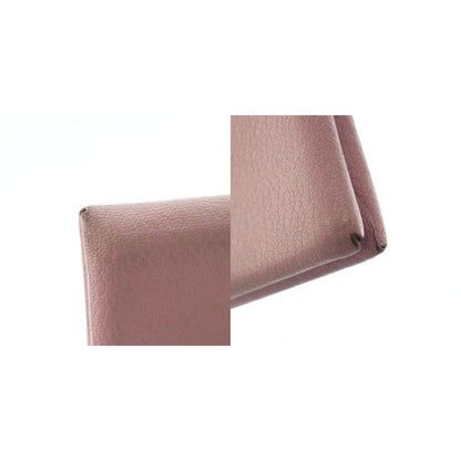 Hermes Calvi Duo Coin Purse Bifold Leather Pink — view 9