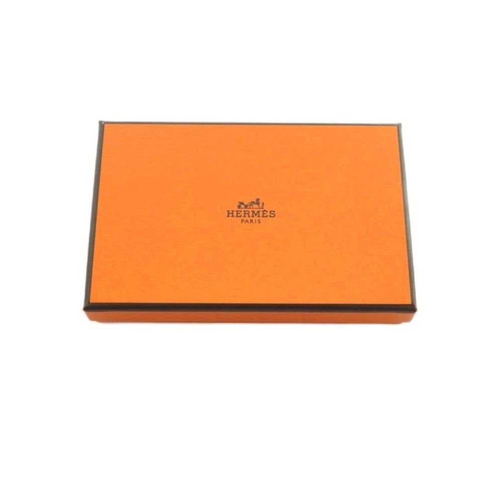 Hermes Calvi Duo Coin Purse Bifold Leather Pink — view 7