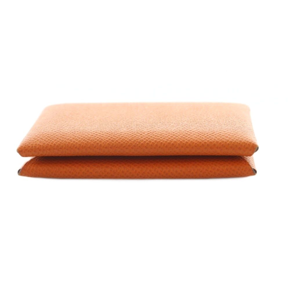 Hermes Calvi Verso Coin Case Leather Orange — view 4