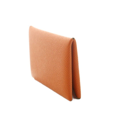 Hermes Calvi Verso Coin Case Leather Orange — view 3