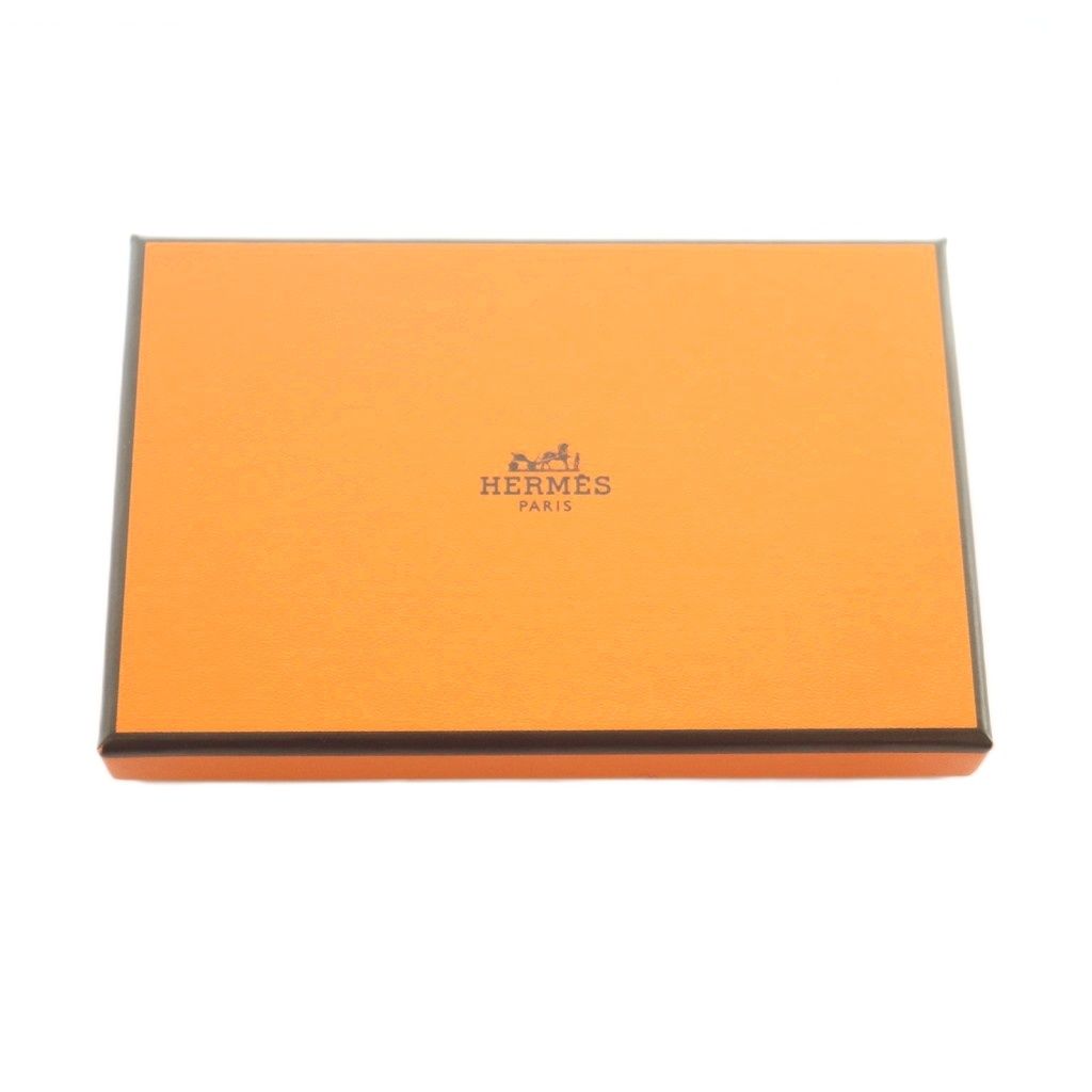 Hermes Calvi Verso Coin Case Leather Orange — view 7