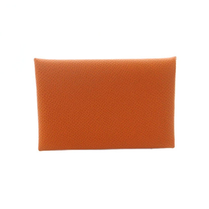 Hermes Calvi Verso Coin Case Leather Orange — view 2