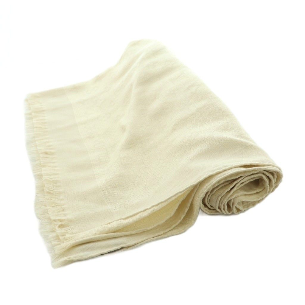 Louis Vuitton Monogram Shine Shawl Silk Lame Thread Ivory Scarf — view 4