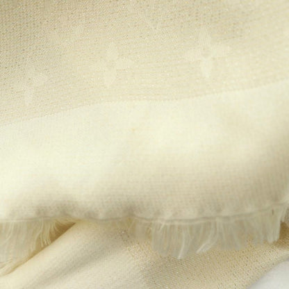 Louis Vuitton Monogram Shine Shawl Silk Lame Thread Ivory Scarf — view 7