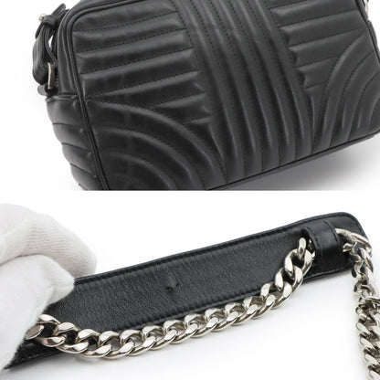 Prada Diagram Chain Shoulder Bag Leather Nero Black Silver — view 9